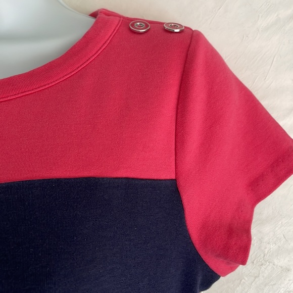 Tee Shirt Dress navy pink Talbots Small Petite - Picture 3 of 8